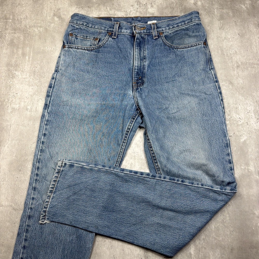 Vintage 90s Levis 512 Denim Jeans Mens 34x32 Light Wash Slim Taper Made In USA